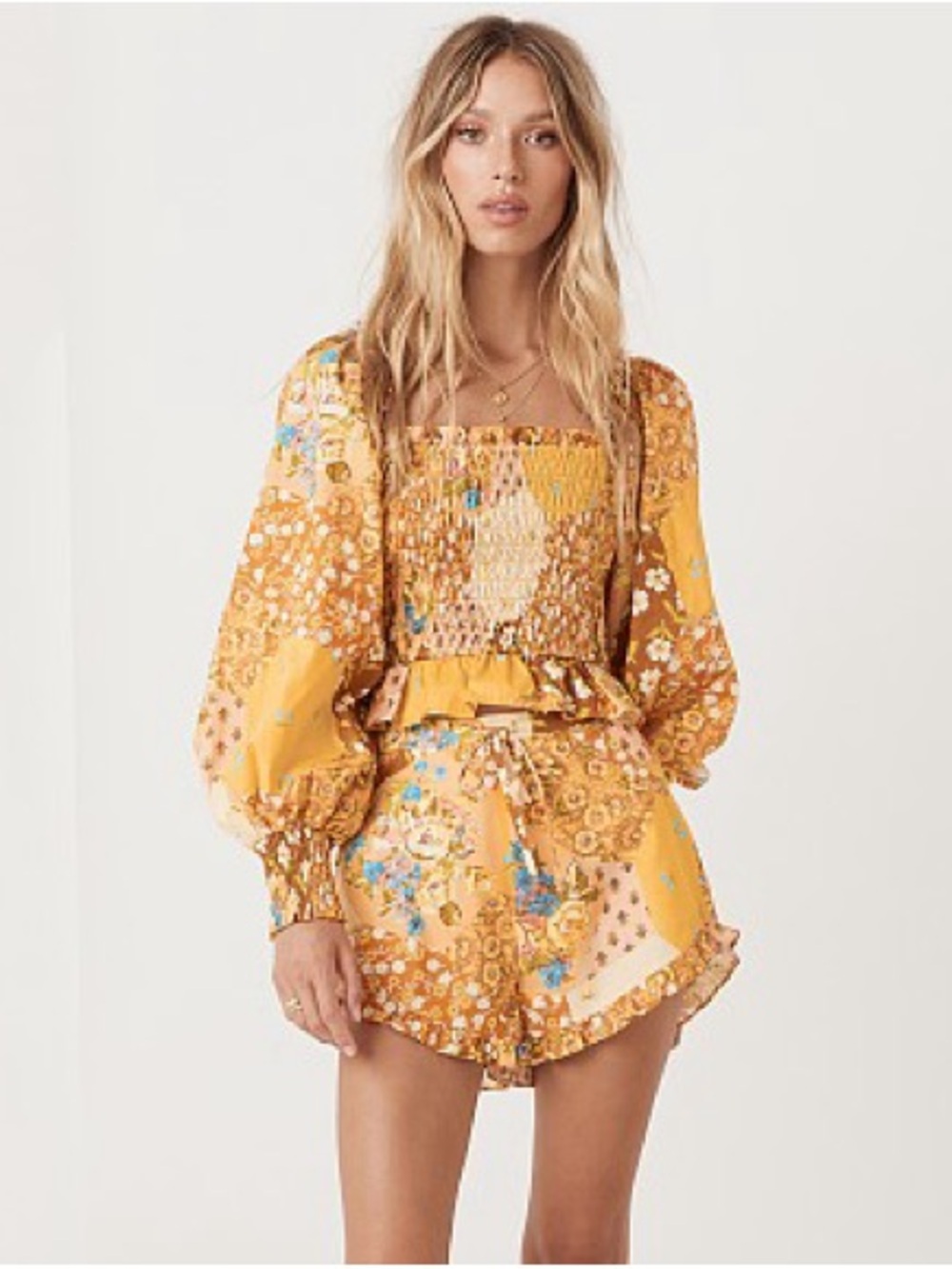 Spell & The Gypsy Freda Set in Amber Small Top, XSmall Shorts